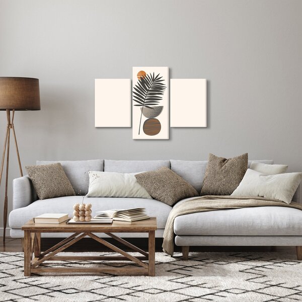 Obraz - Abstrakcia s palmovým listom (90x60 cm)