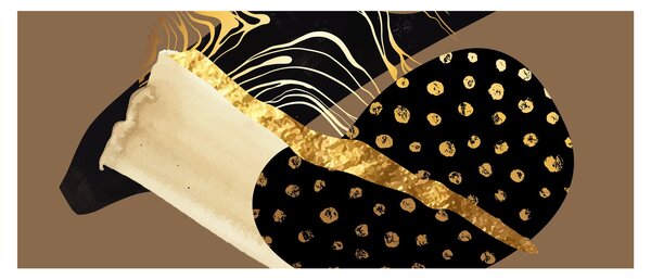 Obraz - Abstrakcia golden brown N⁰1 (120x50 cm)
