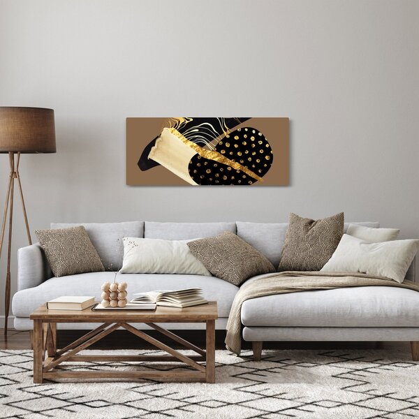 Obraz - Abstrakcia golden brown N⁰1 (120x50 cm)