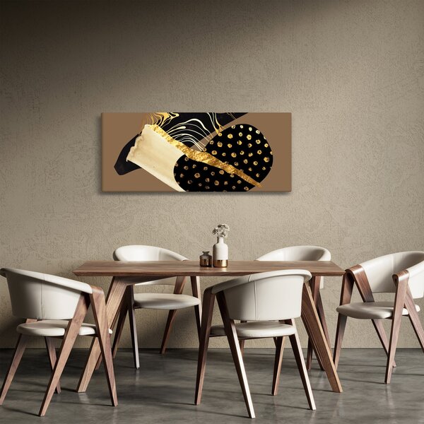 Obraz - Abstrakcia golden brown N⁰1 (120x50 cm)