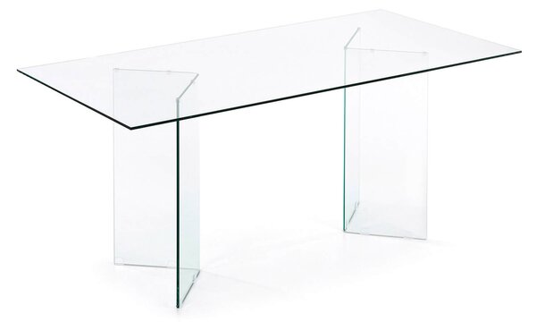 MUZZA Jedálenský stôl uran 180 x 90 cm priehľadný