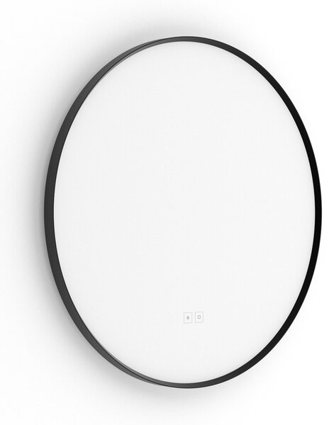 Nimco Čierne okrúhle LED zrkadlo s podsvietením pr. 600 s dvoma dotykovými senzormi - ZPC 610000RVX-90