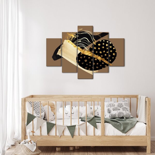 Obraz - Abstrakcia golden brown N⁰1 (150x105 cm)