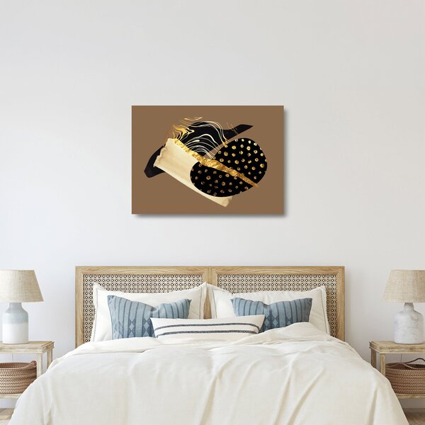 Sklenený obraz - Abstrakcia golden brown N⁰1 (70x50 cm)