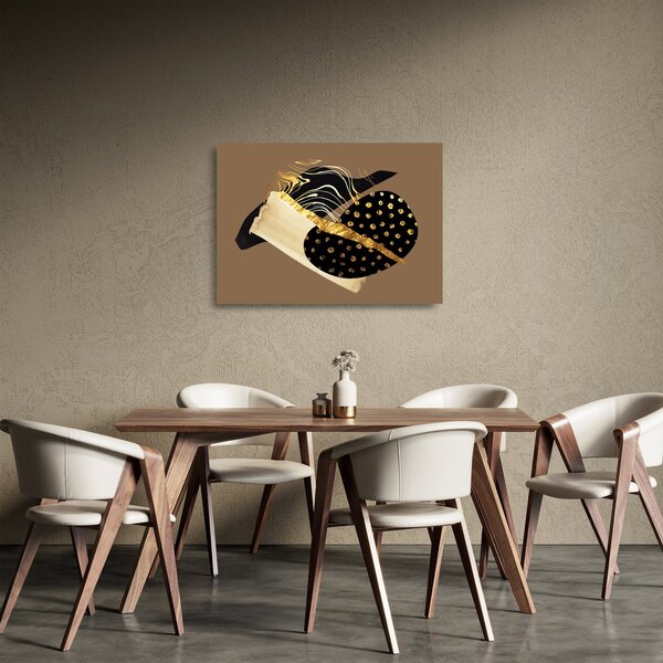 Sklenený obraz - Abstrakcia golden brown N⁰1 (70x50 cm)