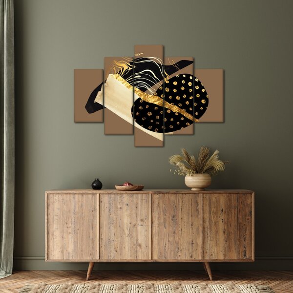 Obraz - Abstrakcia golden brown N⁰1 (150x105 cm)