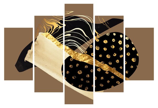 Obraz - Abstrakcia golden brown N⁰1 (150x105 cm)