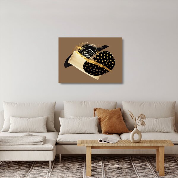 Sklenený obraz - Abstrakcia golden brown N⁰1 (70x50 cm)