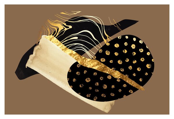 Obraz - Abstrakcia golden brown N⁰1 (90x60 cm)
