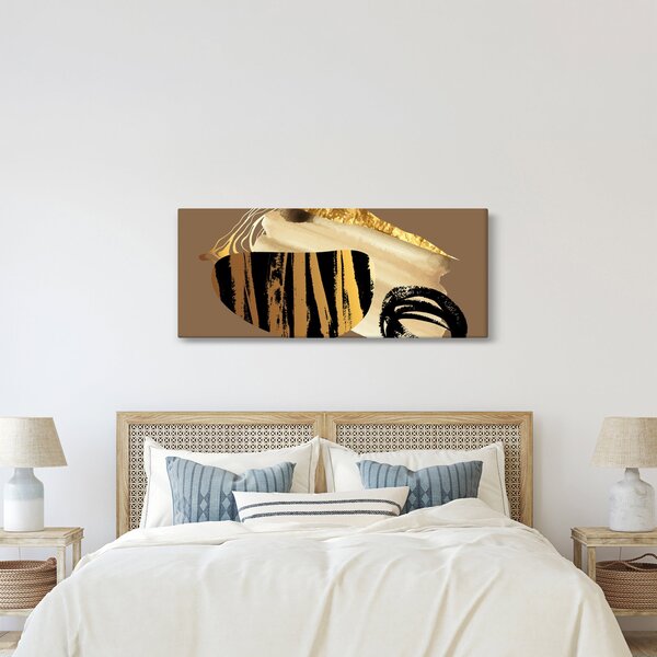 Obraz - Abstrakcia golden brown N⁰2 (120x50 cm)