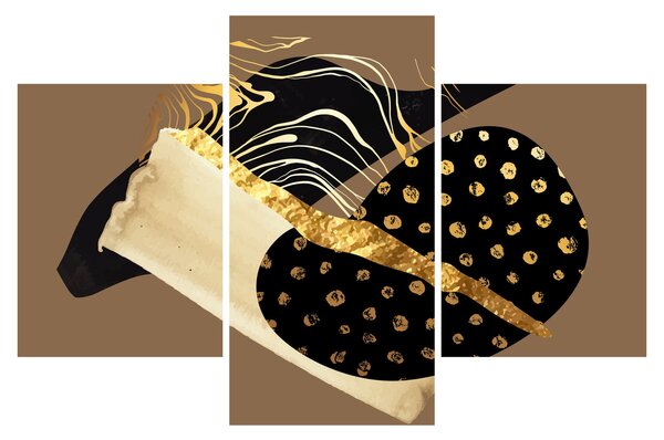 Obraz - Abstrakcia golden brown N⁰1 (90x60 cm)