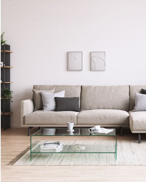 Sklenený konferenčný stolík 55x110 cm Burano – Kave Home