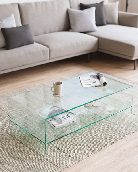 Sklenený konferenčný stolík 55x110 cm Burano – Kave Home