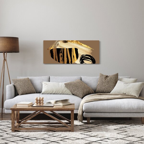 Obraz - Abstrakcia golden brown N⁰2 (120x50 cm)