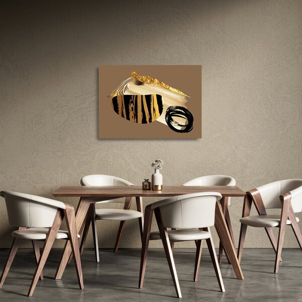 Sklenený obraz - Abstrakcia golden brown N⁰2 (70x50 cm)