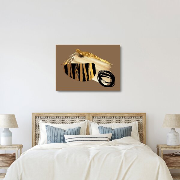 Sklenený obraz - Abstrakcia golden brown N⁰2 (70x50 cm)