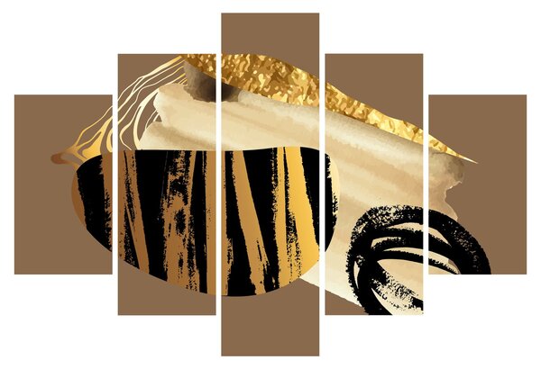 Obraz - Abstrakcia golden brown N⁰2 (150x105 cm)
