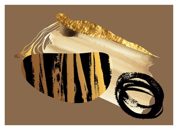 Obraz - Abstrakcia golden brown N⁰2 (70x50 cm)