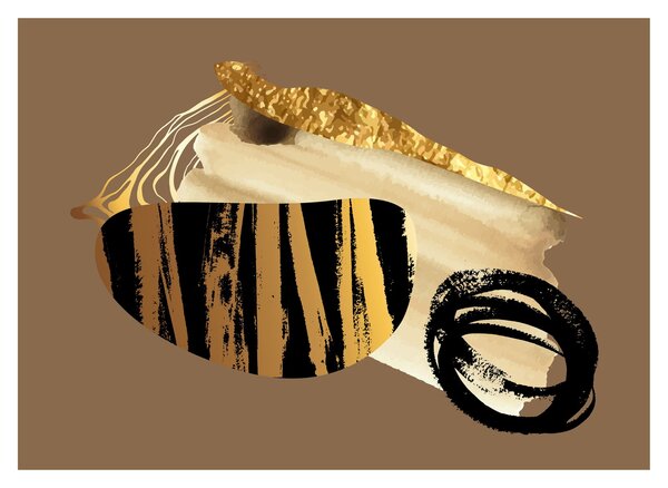 Sklenený obraz - Abstrakcia golden brown N⁰2 (70x50 cm)