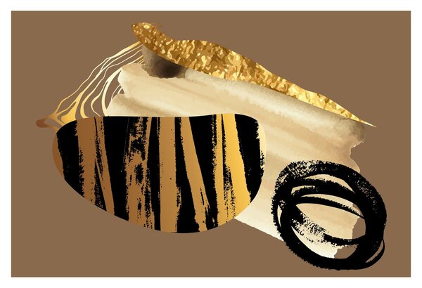 Obraz - Abstrakcia golden brown N⁰2 (90x60 cm)