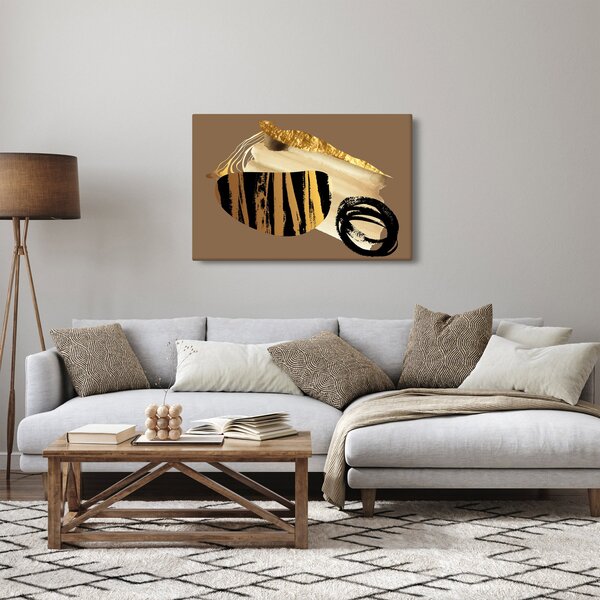 Obraz - Abstrakcia golden brown N⁰2 (90x60 cm)