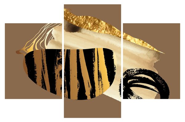 Obraz - Abstrakcia golden brown N⁰2 (90x60 cm)