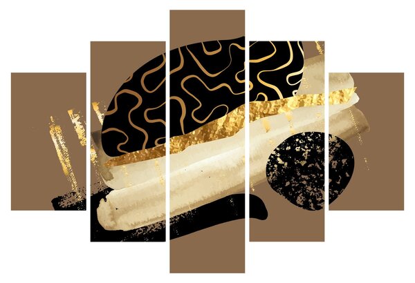 Obraz - Abstrakcia golden brown N⁰3 (150x105 cm)