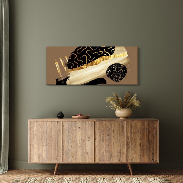 Obraz - Abstrakcia golden brown N⁰3 (120x50 cm)