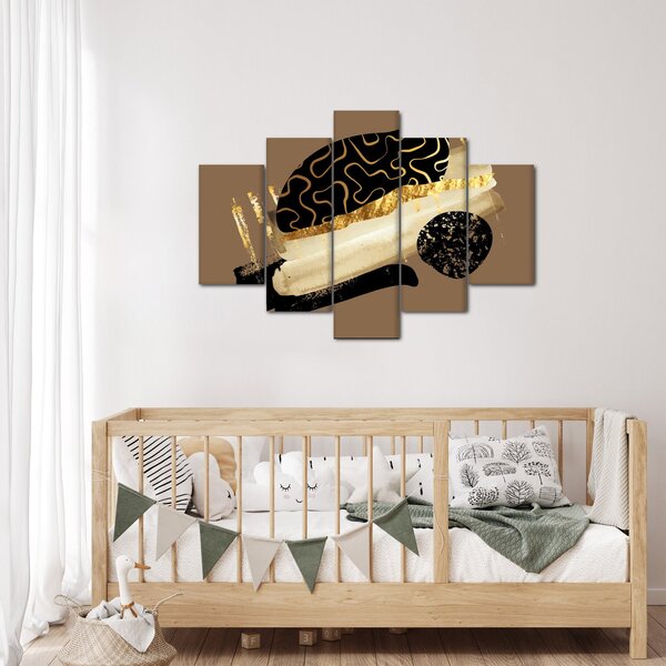 Obraz - Abstrakcia golden brown N⁰3 (150x105 cm)