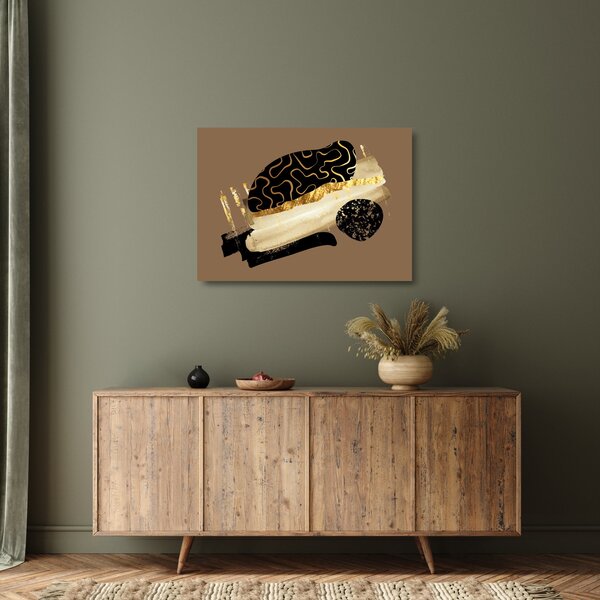 Sklenený obraz - Abstrakcia golden brown N⁰3 (70x50 cm)