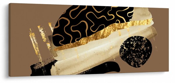 Obraz - Abstrakcia golden brown N⁰3 (120x50 cm)