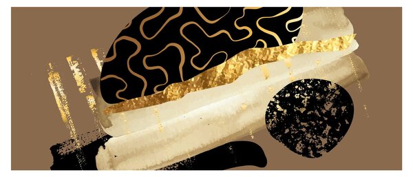 Obraz - Abstrakcia golden brown N⁰3 (120x50 cm)