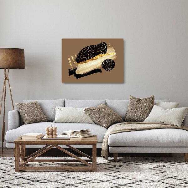 Sklenený obraz - Abstrakcia golden brown N⁰3 (70x50 cm)