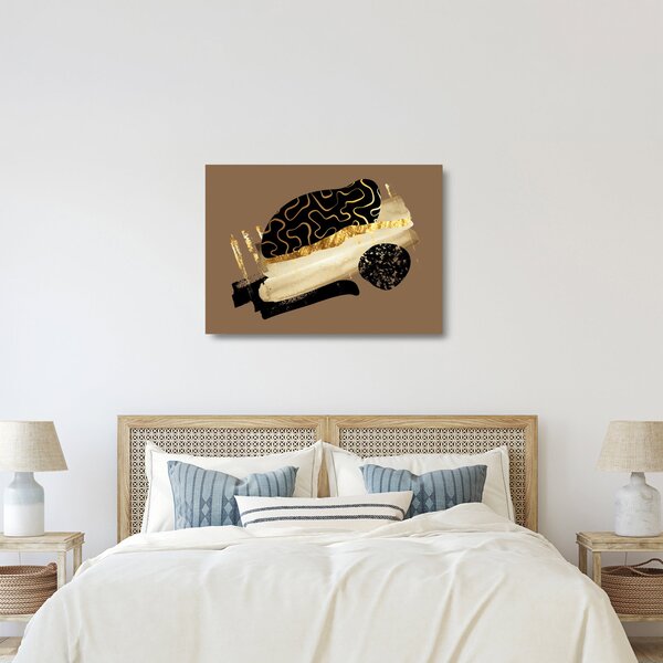 Sklenený obraz - Abstrakcia golden brown N⁰3 (70x50 cm)