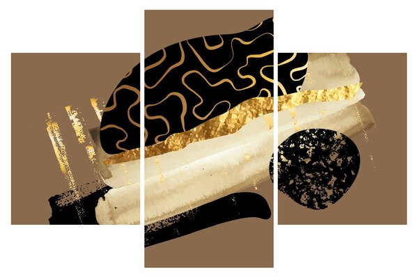 Obraz - Abstrakcia golden brown N⁰3 (90x60 cm)