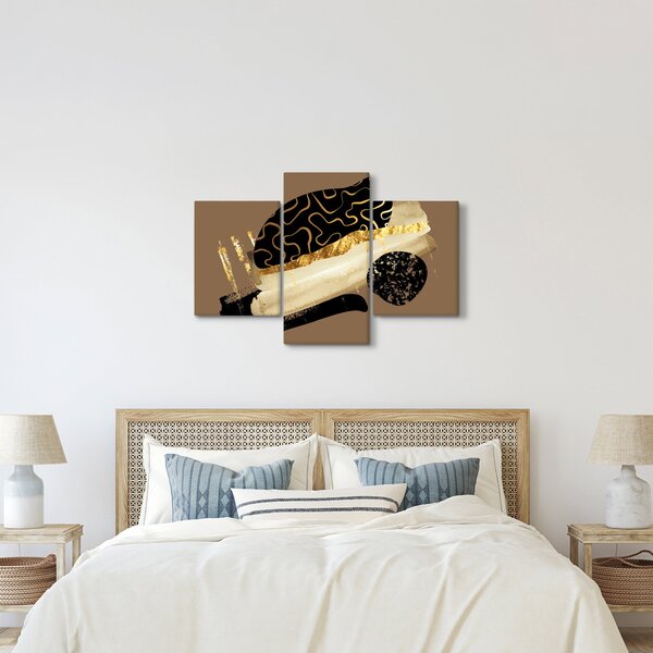 Obraz - Abstrakcia golden brown N⁰3 (90x60 cm)
