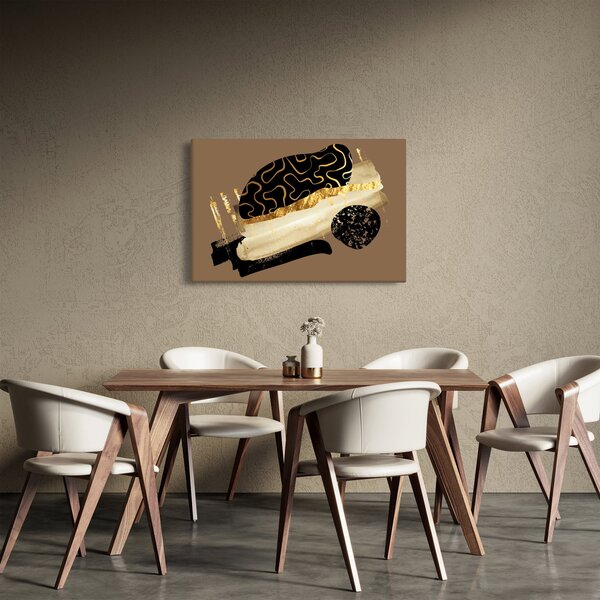 Obraz - Abstrakcia golden brown N⁰3 (90x60 cm)