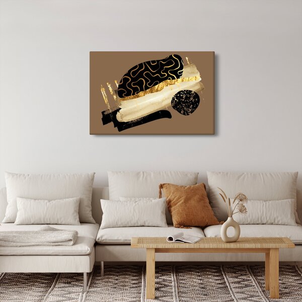 Obraz - Abstrakcia golden brown N⁰3 (90x60 cm)