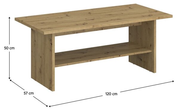 NovýNábytok.sk Konferenčný stolík IRON (dub artisan). Vlastná spoľahlivá doprava až k Vám domov. 1091512
