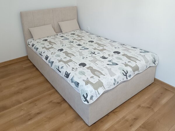 Čalúnená jednolôžková posteľ s úložným priestorom Mossa 120x200 - kašmír