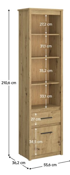 NovýNábytok.sk Regál IRON (dub artisan). Vlastná spoľahlivá doprava až k Vám domov. 1091557