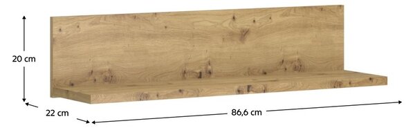 NovýNábytok.sk Nástenná polica IRON (dub artisan). Vlastná spoľahlivá doprava až k Vám domov. 1091580