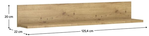 NovýNábytok.sk Nástenná polica IRON (dub artisan). Vlastná spoľahlivá doprava až k Vám domov. 1091576