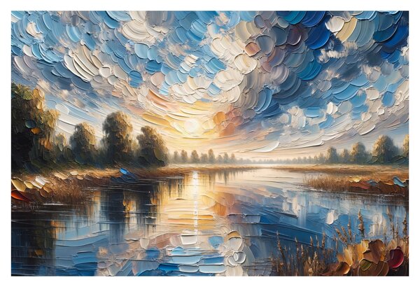 Obraz - Maľba slnka nad vodou (90x60 cm)