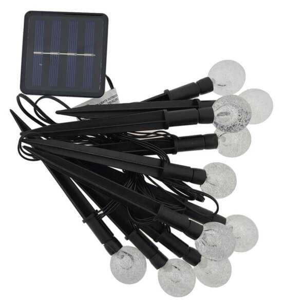 LED RGB Solárne svietidlo 10xLED/1,2V 300 mAh IP44 čierna