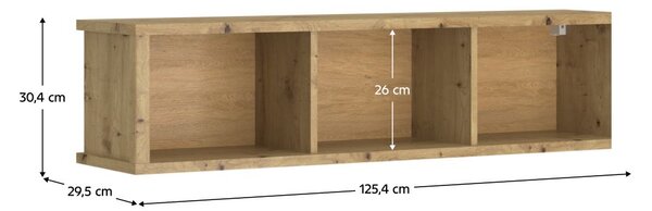 NovýNábytok.sk Závesný regál IRON (dub artisan). Vlastná spoľahlivá doprava až k Vám domov. 1091712