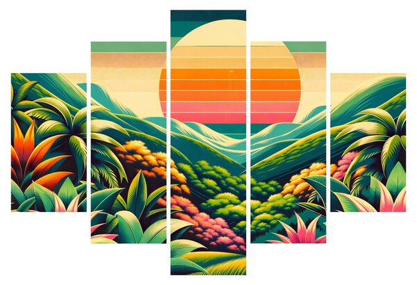 Obraz - Pestrofarebný západ slnka (150x105 cm)