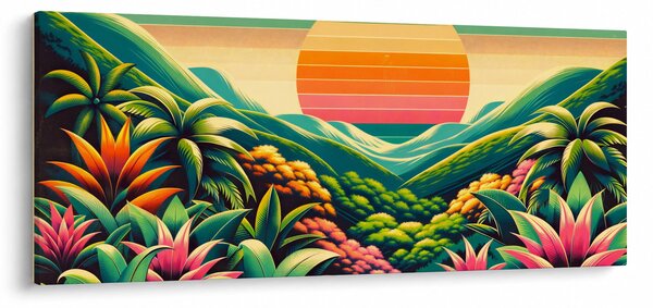 Obraz - Pestrofarebný západ slnka (120x50 cm)