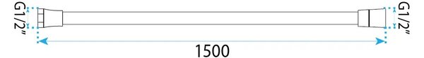 Sprchová hadica Anti-Twist 150 cm REA-08027, chróm