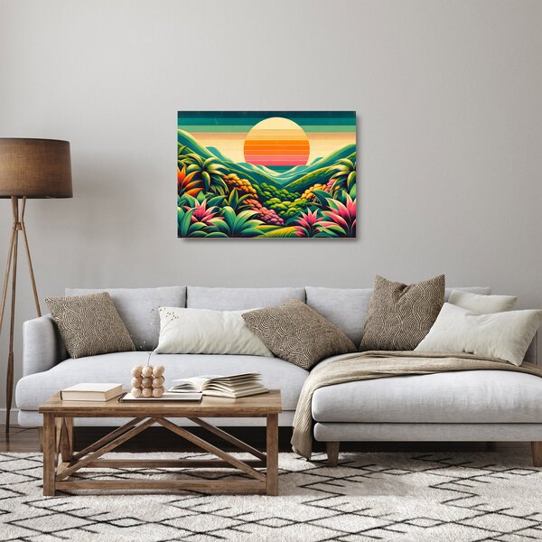 Sklenený obraz - Pestrofarebný západ slnka (70x50 cm)